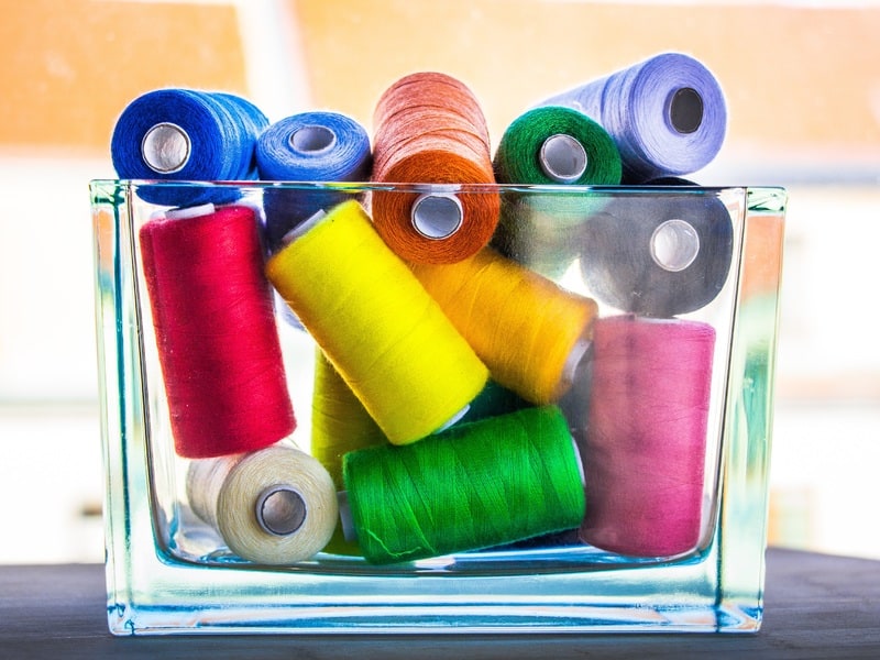 Colleciton of colorful sewing threads