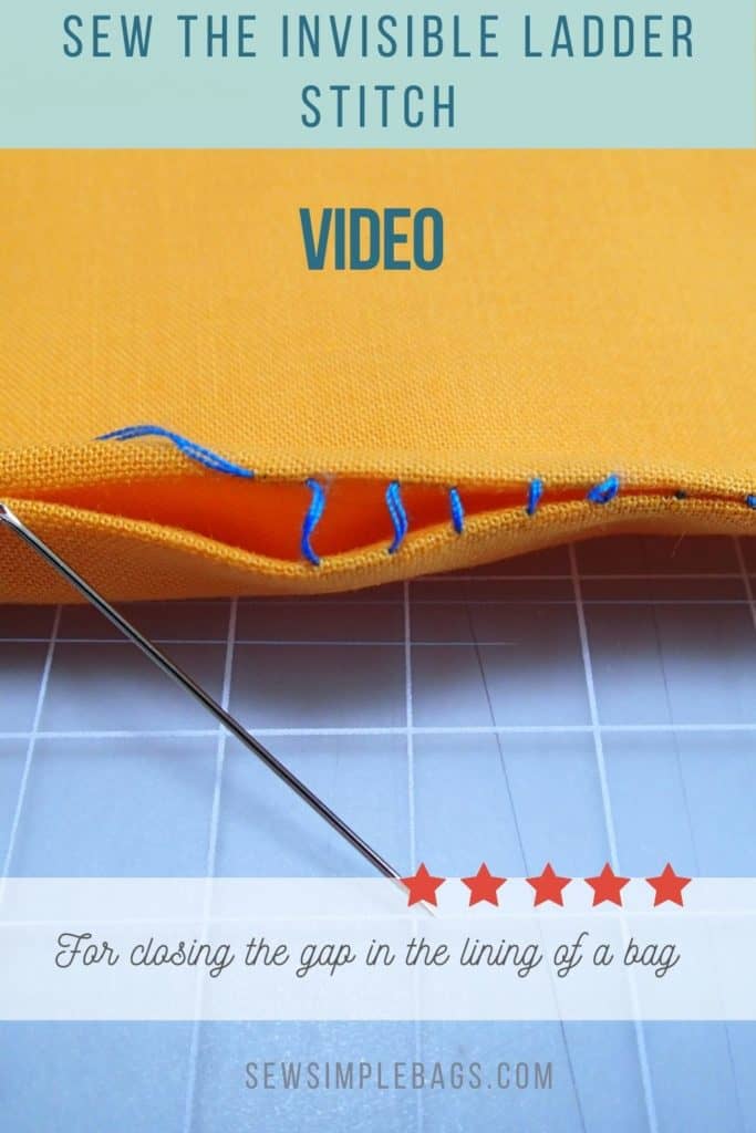 How to sew the invisible ladder stitch. Video sewing tutorial and lots of tips for how to sew the invisible ladder stitch by hand. This easy to sew stitch for beginners allows you to sew from the right side of the fabric and still get a near invisible finish so that your stitches do not show. An easy handsewing stitch for beginners, learn how to sew video tutorial included.