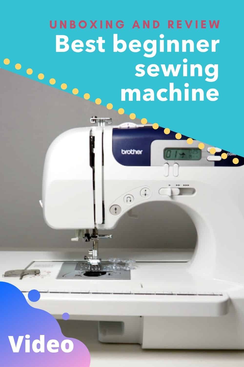 Video review of the Brother CS6000i sewing machine. Image of the machine with title.