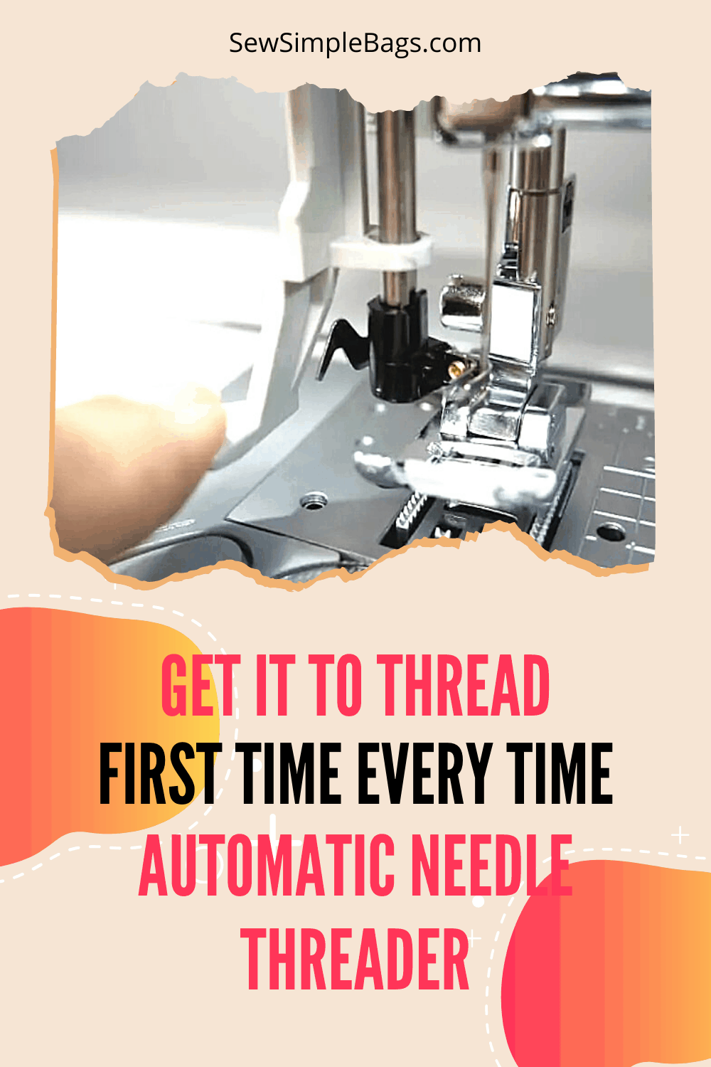 to use the automatic needle threader and get it to thread your sewing machine first time, every time. Close up image of automatic needle threader.