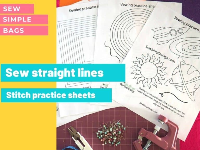 How to sew with the printable practice sheets
