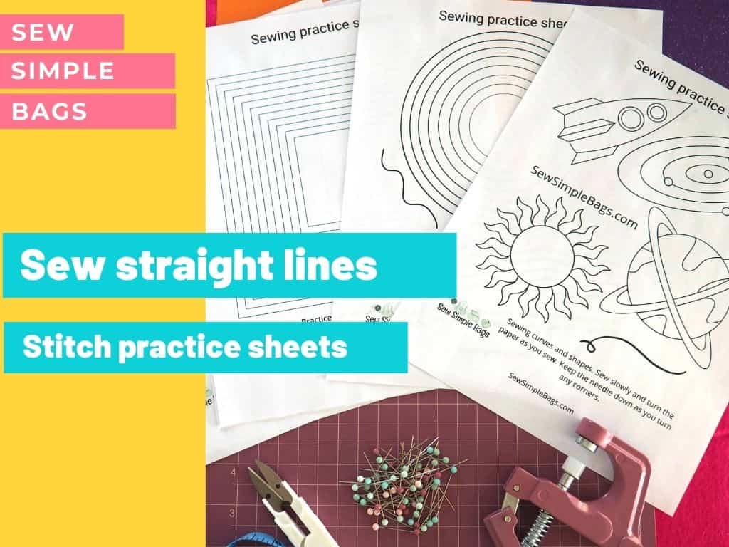 How to sew a straight line. Stitching practice sheets for practicing your sewing on a machine.