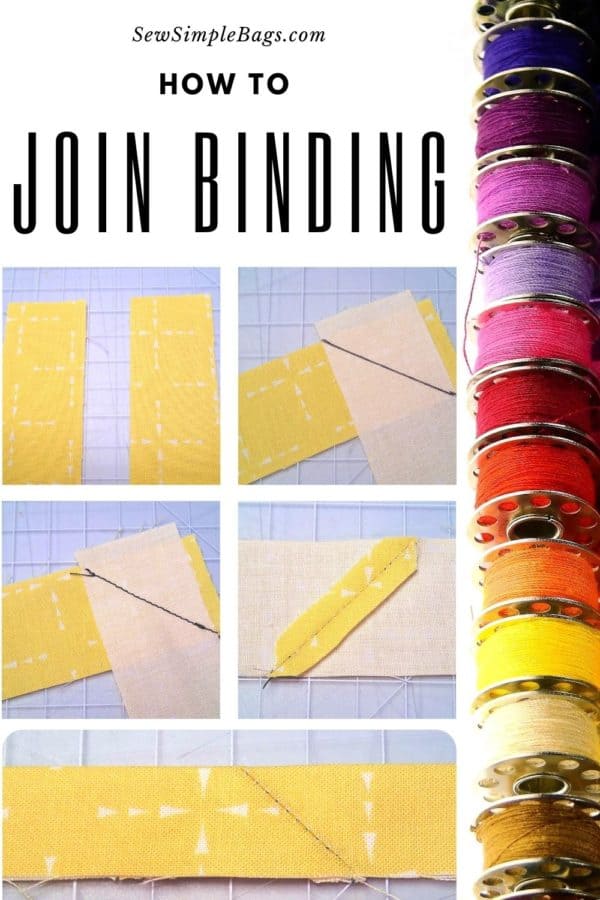How to join binding strips and reduce bulk with a diagonal seam. Sew