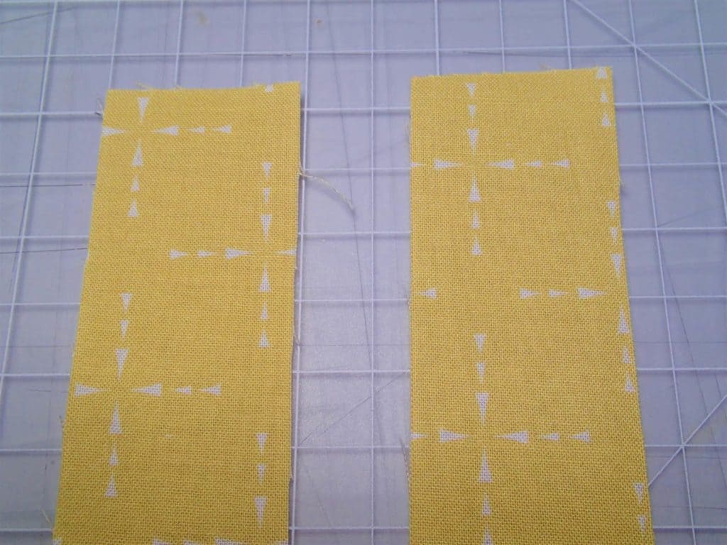 ces of straight cut binding laid side by side