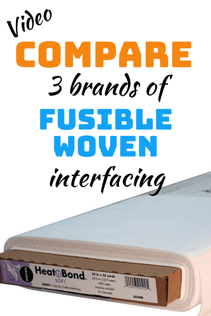 Video comparison of three different types of fusible woven interfacing. Which woven interfacing to use for bag making? I compare ShapeFlex SF101, WovenFuse 2 and Thermoweb Soft Woven Interfacing. See how these interfacing products compare side by side, how they change the fabric differently and my tips for which product might be best for which situation. Which interfacing to use for bag making. Which interfacing is best for my sewing pattern.
