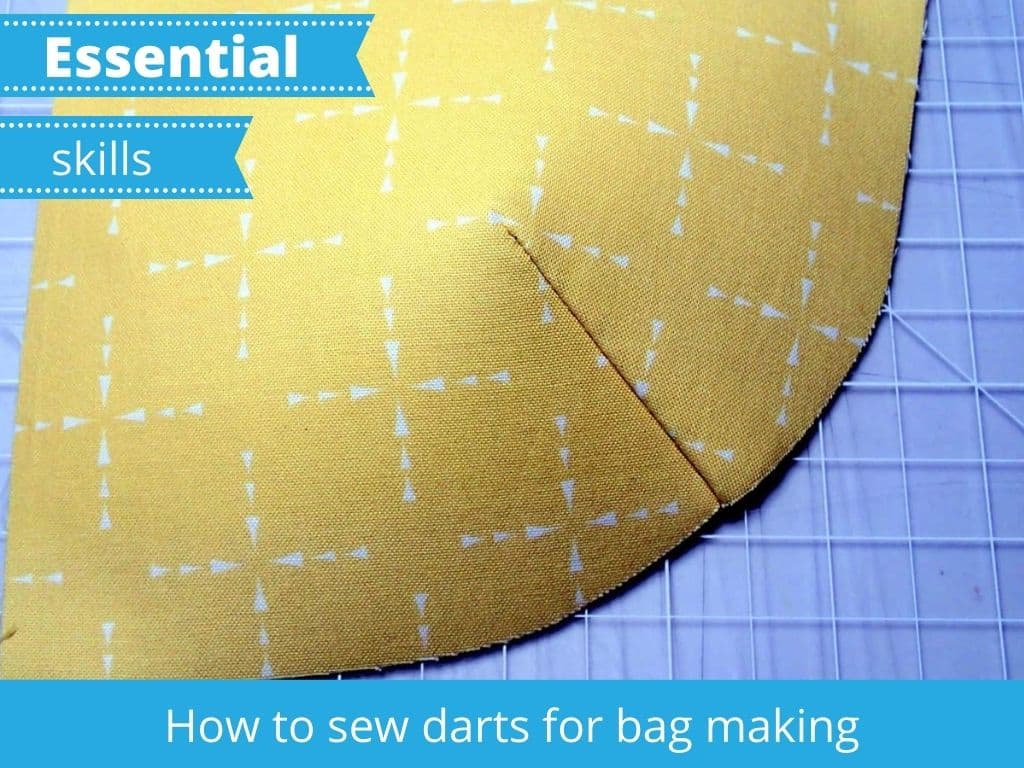 How to sew darts. Image from tutorial on how to sew darts for bag making, including how to mark darts, how to sew darts and how to press them.