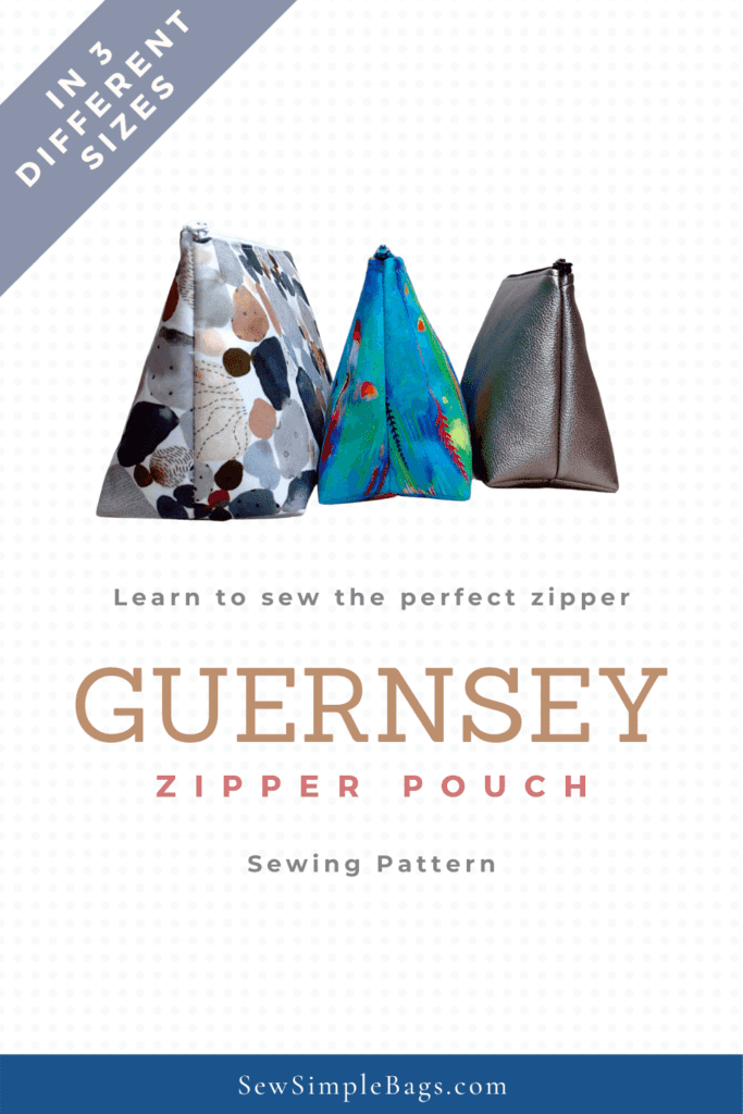 Zipper bag sewing pattern. This easy to sew zipper pouch comes in three different sizes in the same sewing pattern. There is a full step by step written tutorial with photos plus a video sewalong so that beginners will find this zipper pouch sewing pattern easy to sew. Cosmetics bag, toiletry bag, easy pattern for beginners.