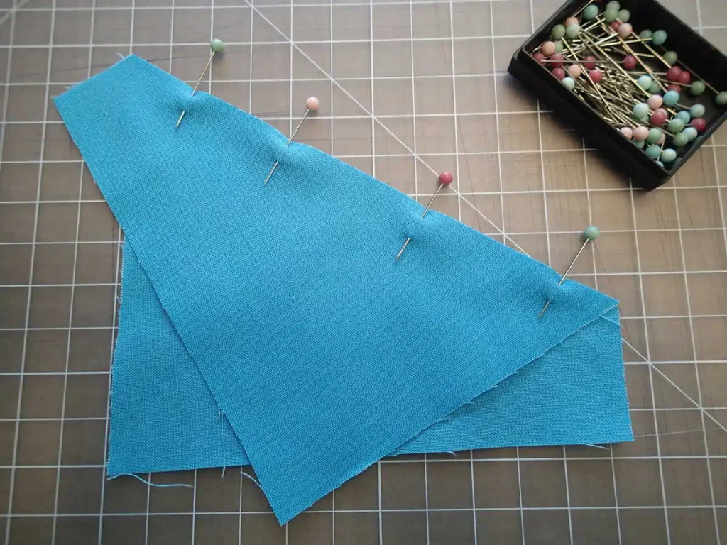 Sewing Diagonal Seams Without Marking the Fabric - Diagonal Seam