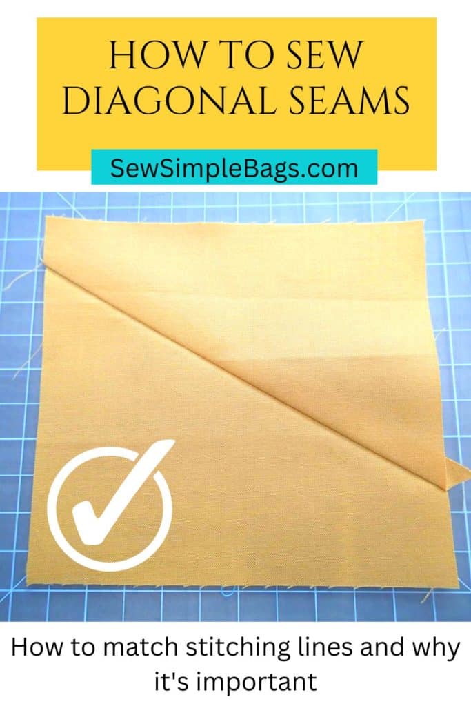 Sewing Diagonal Seams Without Marking the Fabric - Diagonal Seam