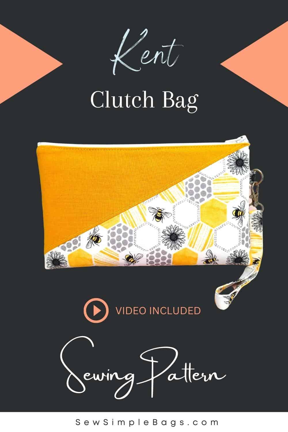 Kent Clutch Bag sewing pattern, custom pockets and video – Sew Simple Bags