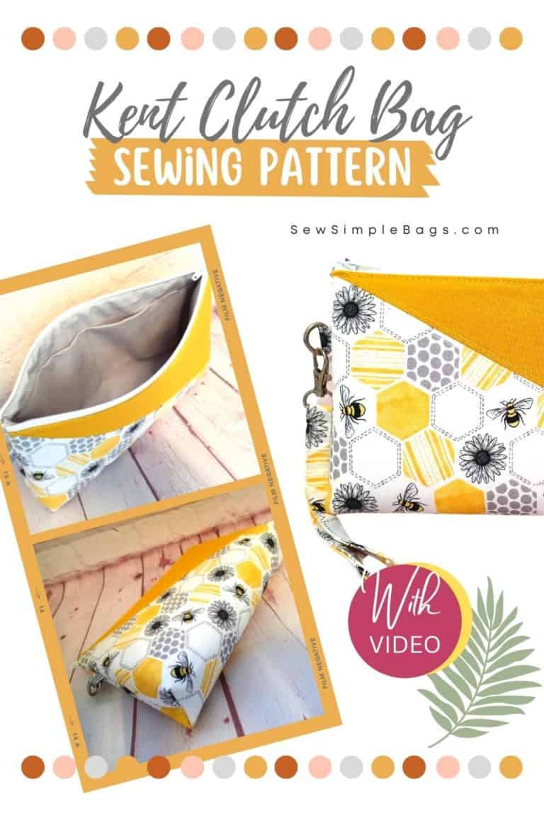 Kent Clutch Bag sewing pattern, custom pockets and video – Sew Simple Bags