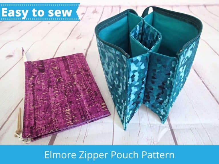 Elmore triple pocket Zipper Pouch sewing pattern